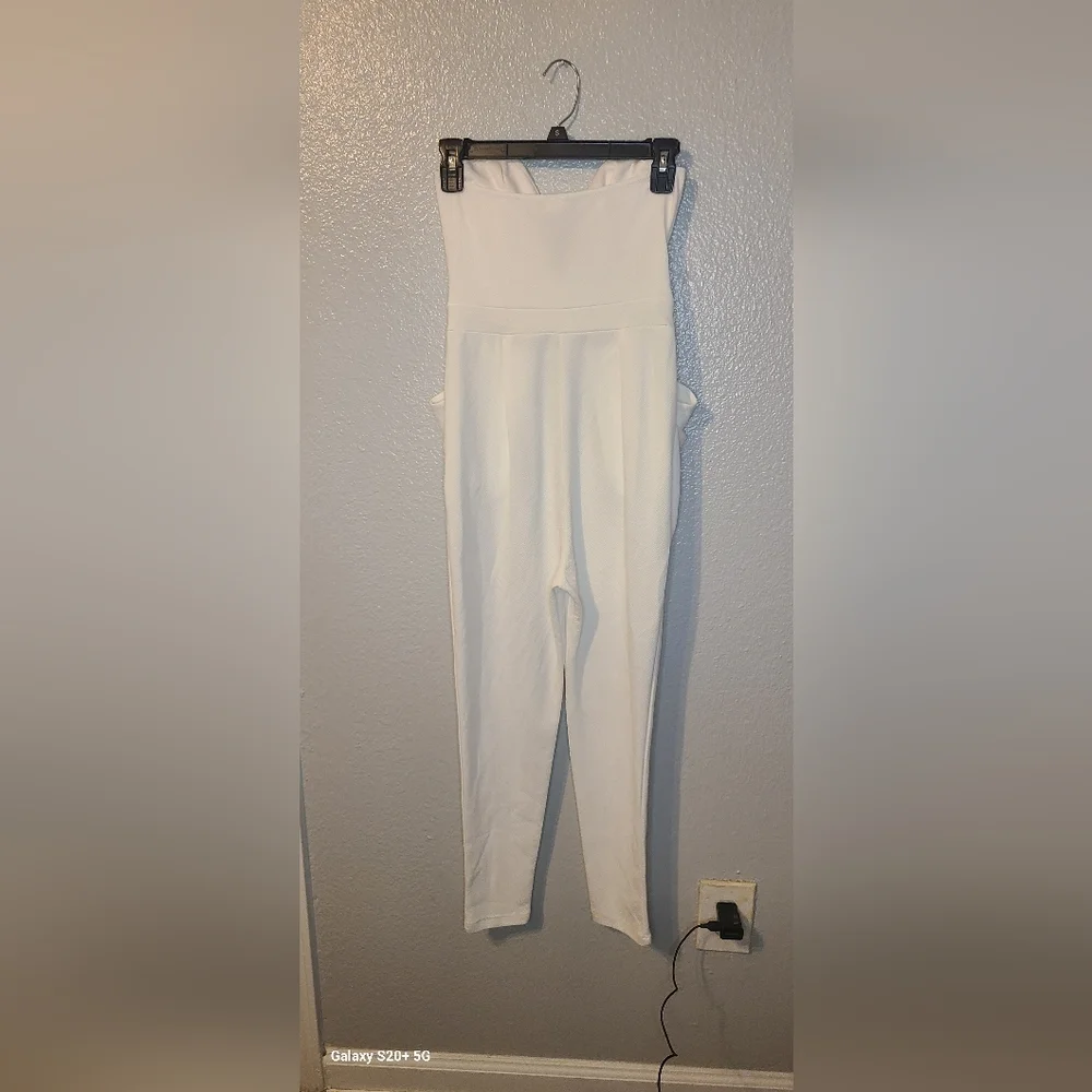 Monaco White Strapless Sweetheart Jumpsuit - Picture 3 of 6